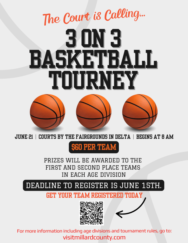 3 on 3 basketball tournament flyer