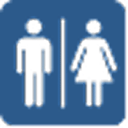 Icon of a man and a woman with a vertical line in between them