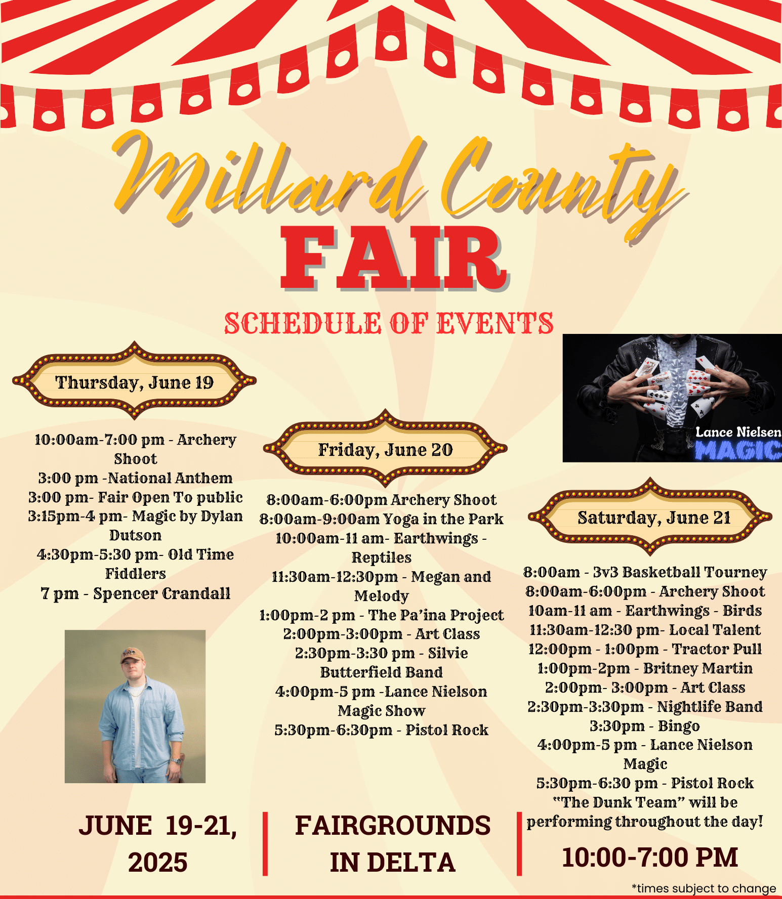 2025 Millard County Fair Schedule of Events