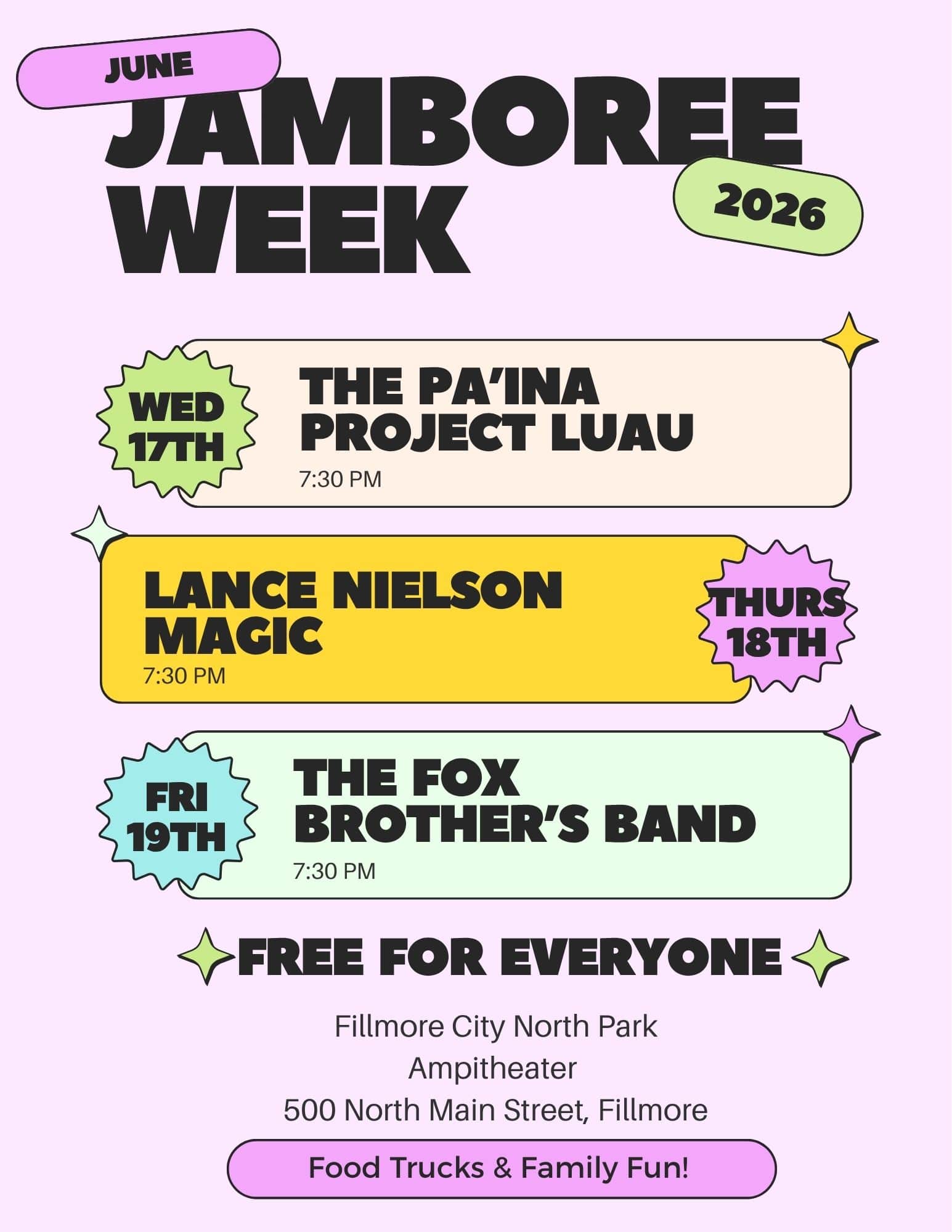 ATV/UTV Jamboree Week Entertainment Outline