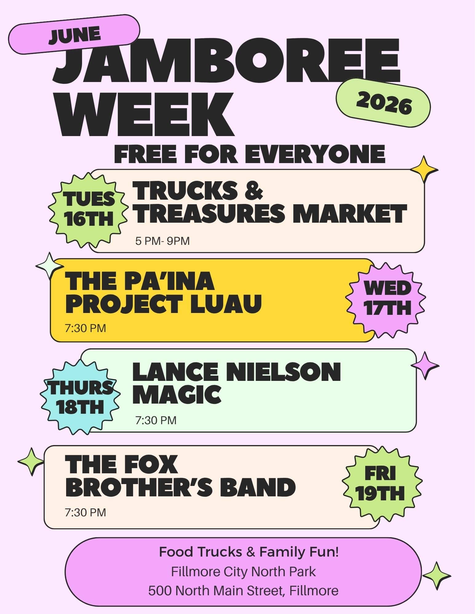 ATV/UTV Jamboree Week Entertainment Outline