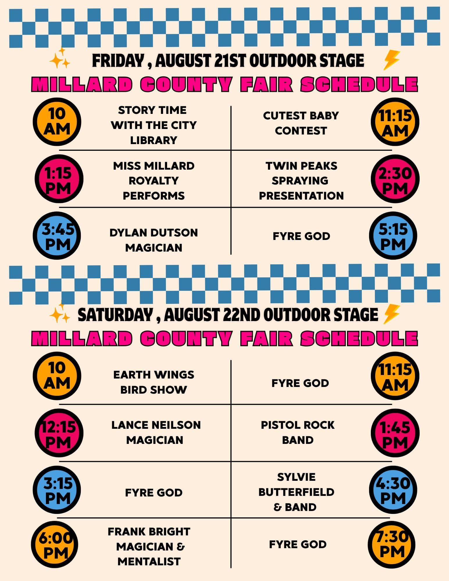 Fair Schedule 26